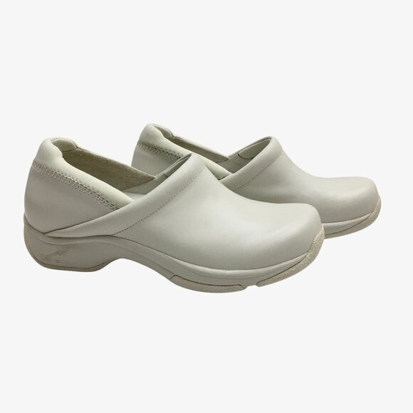 Dansko White Leather Closed Back Clogs Nurse Comfort Shoes European 38 US 7.5/8 - Picture 3 of 10